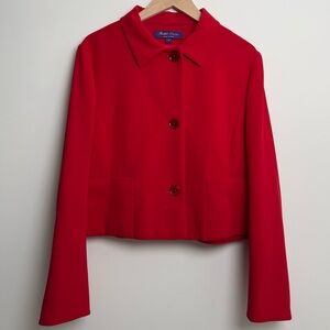 Ralph Lauren Purple label red cropped pleated jacket